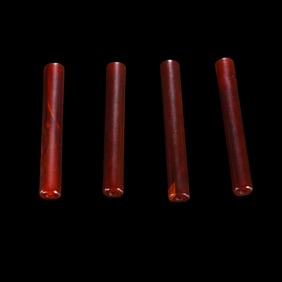 A group of red agate pipes from the Liao Dynasty, China