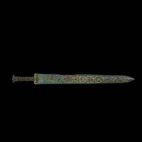 Chinese Warring States Period Inlaid Gold and Silver Sword