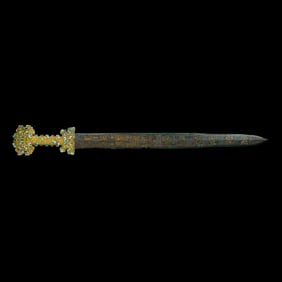 Chinese Warring States Period Inlaid Gold and Silver Sword