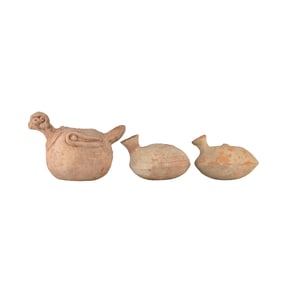 Ancient Bactrian Pottery Zoomorphic Forms Vessels