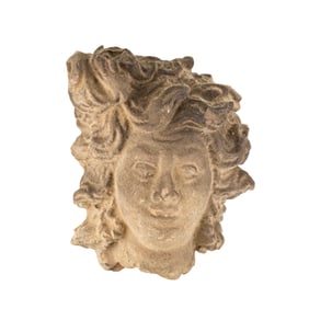 Medieval Stone Carved Head Cherubic or Angelic Figure