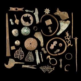Collection of Ancient Bronze and Iron Artifacts Roman and Medieval Periods