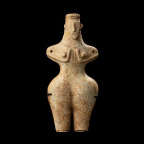 Antique Near Eastern Bactrian Stone Deity Idol Woman Figurine