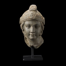 Greek GandharanArt Carved Stone Head Sculpture