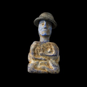 Central Asian Bactrain Rare Lapis Lazuli Seated Idol