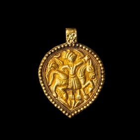 Historic Revanta Gold Pendant Indo-Greek Teardrop Design