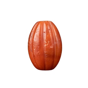 Himalayan Carved Melon Cut Pema RakaNán hóng Elongated Oval Shape Bead