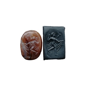 Ancient Greco-Roman Intaglio Carnelian Seal pendant with Impression