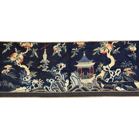 Chinese Qing Dynasty Suzhou embroidery sea house adding chips hanging screen