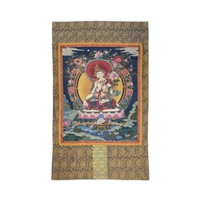 Chinese Qing Dynasty Brocade Tara Thangka