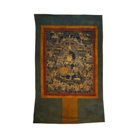 Chinese Qing Dynasty Brocade Thangka