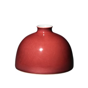 A red-glazed Taibai zun from the Kangxi period of the Qing Dynasty, China