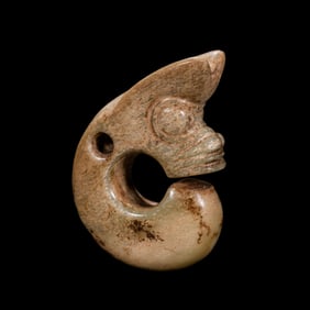 Chinese Neolithic Hongshan Culture Chicken Bone White Jade Pig Dragon