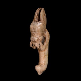 Chinese Neolithic Hongshan Culture Chicken Bone White Jade Pig Dragon