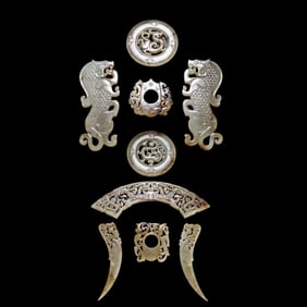 A set of Chinese Han Dynasty jade pendants