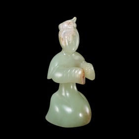 Chinese Han Dynasty Jade Kneeling Figure