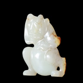Chinese Han Dynasty White Jade Bear