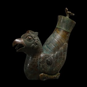 Chinese Warring States Period Bronze Owl Zun