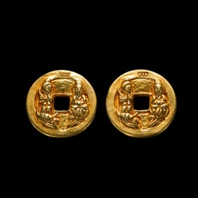 A pair of Chinese Song Dynasty pure gold coins