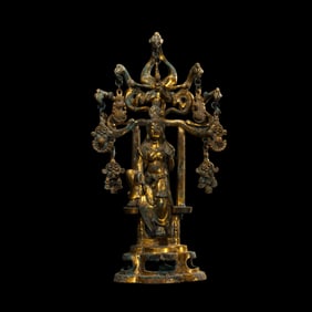 A Chinese Northern Wei Dynasty gilt-bronze seated Buddha statue