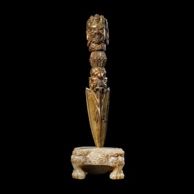 Chinese Ming Dynasty gilt bronze Buddhist ritual implement