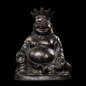 Chinese Ming Dynasty bronze Maitreya Buddha statue
