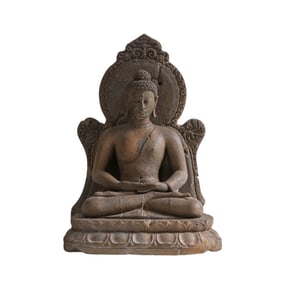 Seated Buddha statue from Gandhara, 2nd century AD
