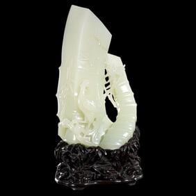 Chinese Qing Dynasty Hetian white jade bamboo ornaments