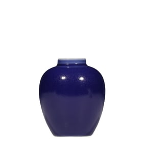 A Chinese blue-glazed jar from the Yongzheng period of the Qing Dynasty