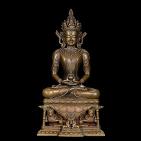 Chinese Ming Dynasty Alloy Bronze Seated Buddha