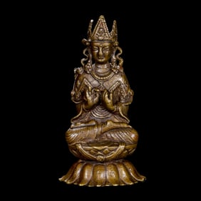 Chinese Ming Dynasty Alloy Bronze Seated Buddha