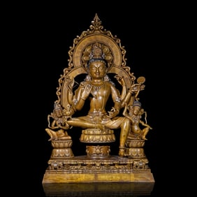 Chinese Qing Dynasty Alloy Bronze Seated Buddha