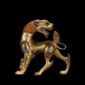 Chinese Qing Dynasty gilt bronze auspicious beast