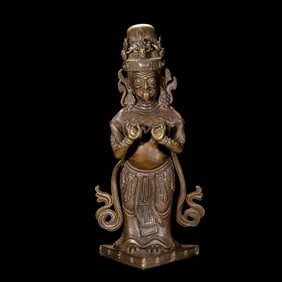 Chinese Ming Dynasty Alloy Bronze Standing Buddha Statue