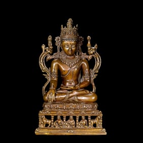 Chinese Qing Dynasty Alloy Bronze Seated Buddha