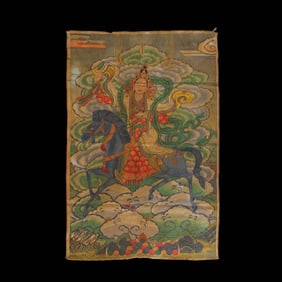 Chinese Qing Dynasty Buddhist Brocade Thangka