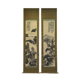 Chinese calligraphy and painting couplets - Wu Changshuo