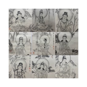 Ten Chinese Paintings and Calligraphy Scrolls - Zhang Daqian