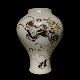 Korean Goryeo Celadon Dragon Pattern Vase