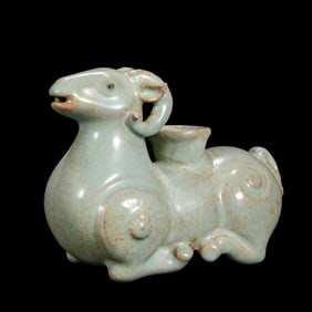 Chinese Song Dynasty Ru kiln celadon sheep-shaped water drop