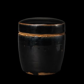 Chinese Northern Song Dynasty Cizhou kiln black glaze lidded jar