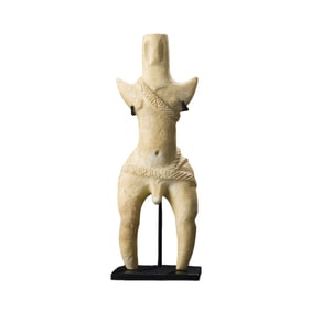 Bactrian Stone Deity Man Figurine Statue