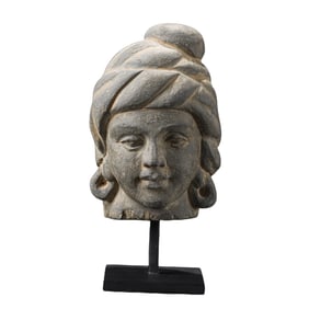 Greek GandharanArt Carved Stone Head Sculpture