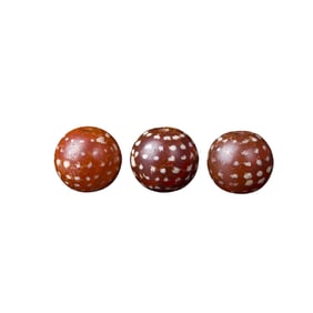Sino Tibetan Old Etched Carnelian Bead With Dot Pattern