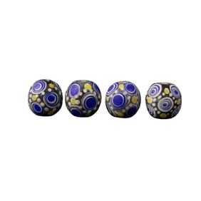 Antique Glass Rare Stratified Eyes Pattern Beads
