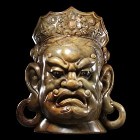 Jade head of the Heavenly King from the Tang Dynasty in China