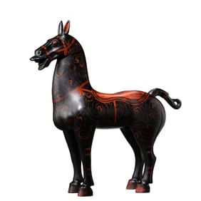 Chinese Han Dynasty wooden painted horse