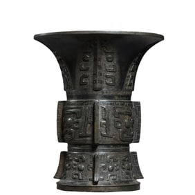 Bronze zun with animal mask design from the Shang and Zhou Dynasties in China