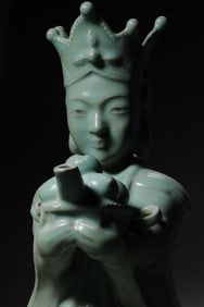 Korean Goryeo celadon human-shaped ewer