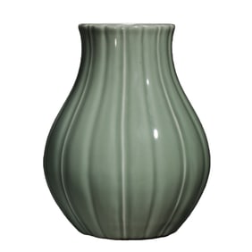 celadon-glazed melon-shaped vase from the Qianlong period of the Qing Dynasty, China
